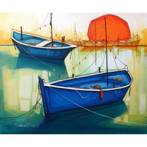 Salman Farooqi, 30 x 36 Inch, Acrylic on Canvas, Seascape Painting-AC-SF-190